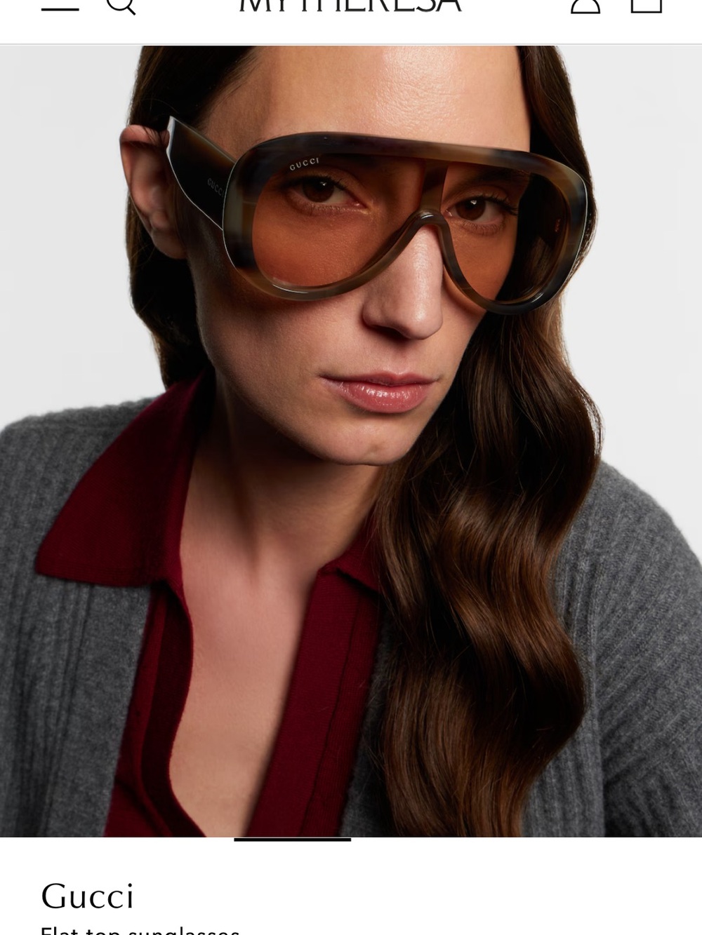 Gucci Oversized Amber Brown Shield Sunglasses